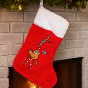 Red Christmas stocking 35cm featuring Max the dog from Dr. Seuss on soft festive fabric.