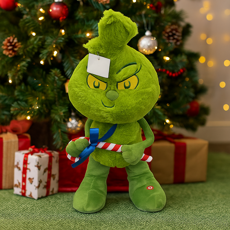 Dr. Seuss Small Side Stepper Baby Grinch 43cm – Animated plush Christmas figure with side-stepping motion and festive charm