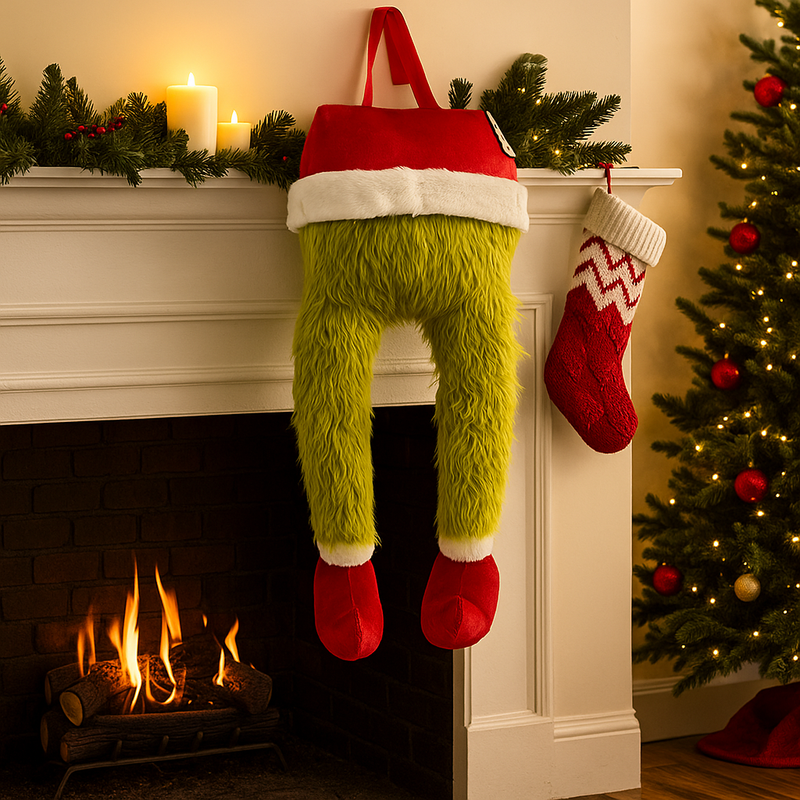 84cm Dr. Seuss Grinch Legs Tree Accessory with red pants and green plush feet