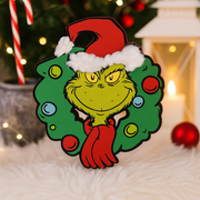 Dr. Seuss Grinch with Christmas Wreath Wall Decor – 69cm festive hanging decoration.