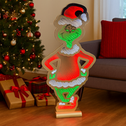 Dr. Seuss Grinch Standing Infinity Light 90cm with glowing LED mirror effect