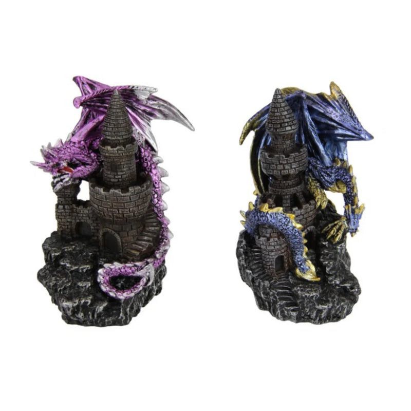 Ronis Dragon Guarding Castle Tower 14cm Assorted