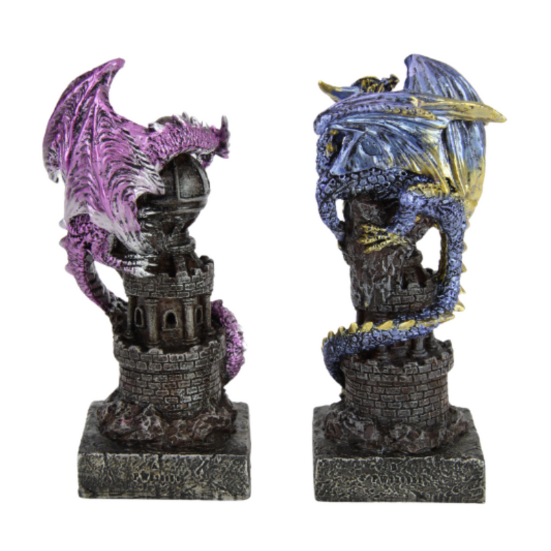 Ronis Dragon Siting on Tower 16cm Assorted
