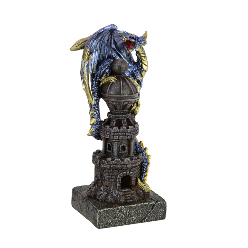 Ronis Dragon Siting on Tower 16cm Assorted