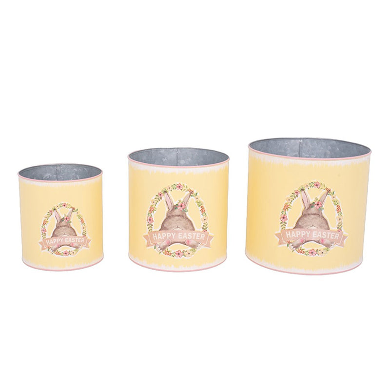 Set of 3 nesting metal tins