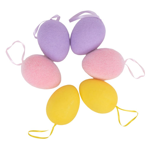 Flocked velvet eggs in assorted colors