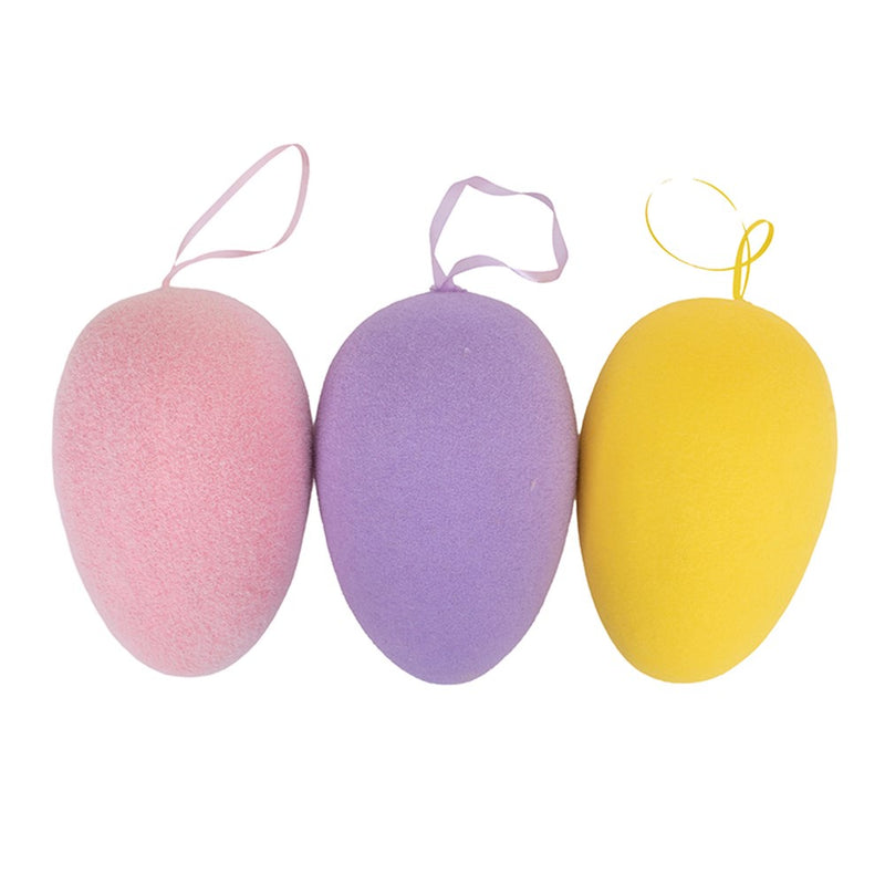 Large flocked eggs 19cm