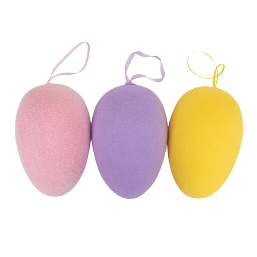 Large flocked eggs 19cm