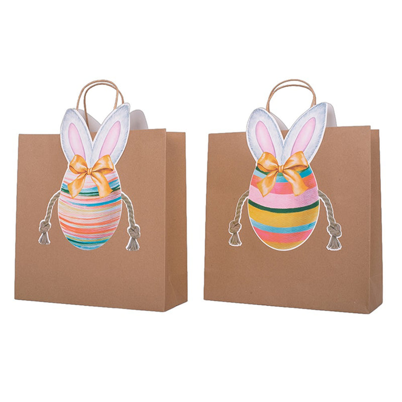 Large kraft paper gift bag with Easter eggs
