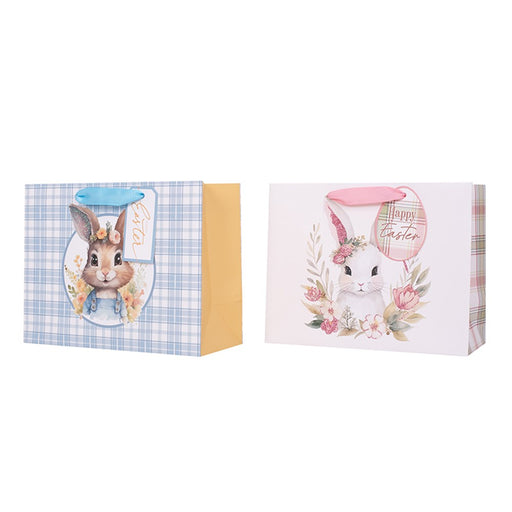 Small horizontal Easter gift bags with bunny designs