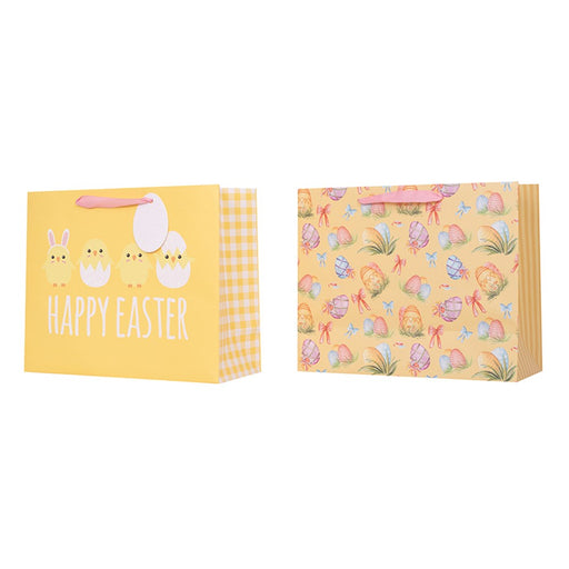 Medium horizontal Easter gift bags chick and egg designs