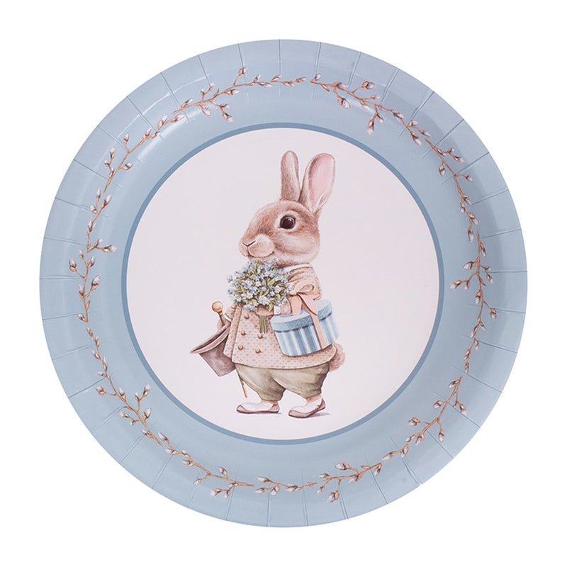 Pack of 20 paper plates with vintage Easter design