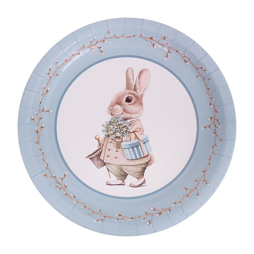 Pack of 20 paper plates with vintage Easter design