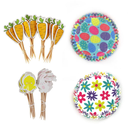 Baking cups with matching picks