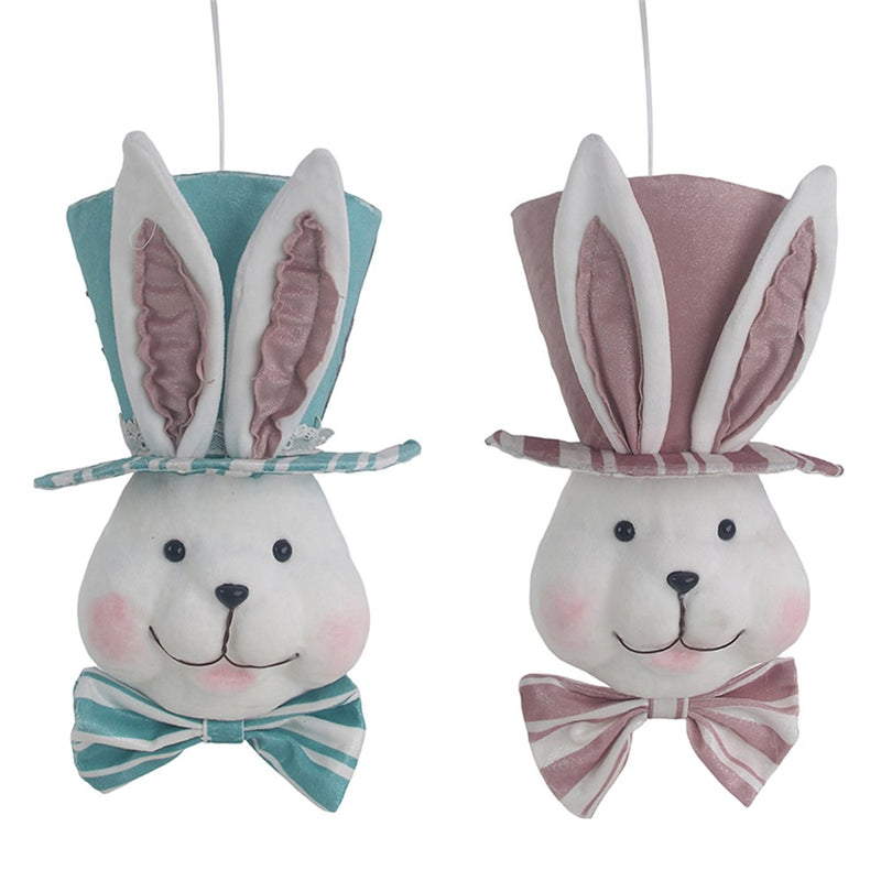 Hanging bunny face decoration with top hat