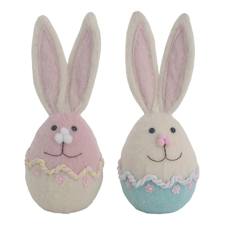 Tall egg shaped bunny figurine 41cm assorted