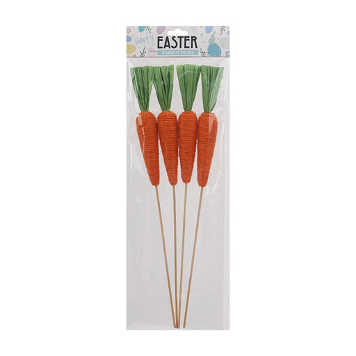 Four carrot decoration picks