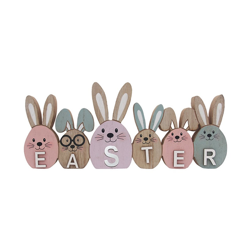 Decorative Easter word sign with bunny
