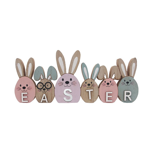 Decorative Easter word sign with bunny