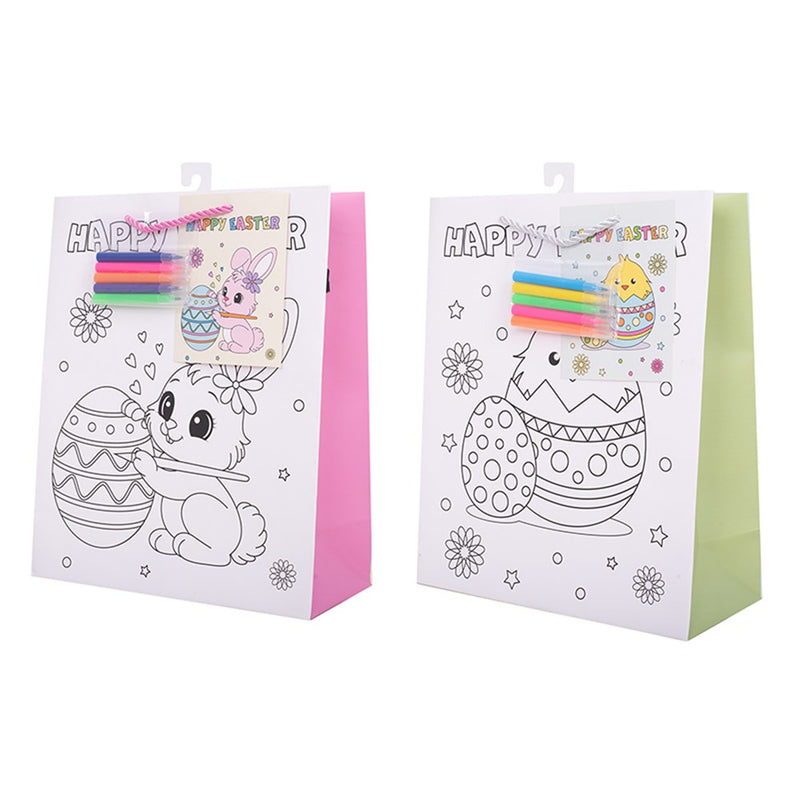Color your own Easter gift bag with crayons