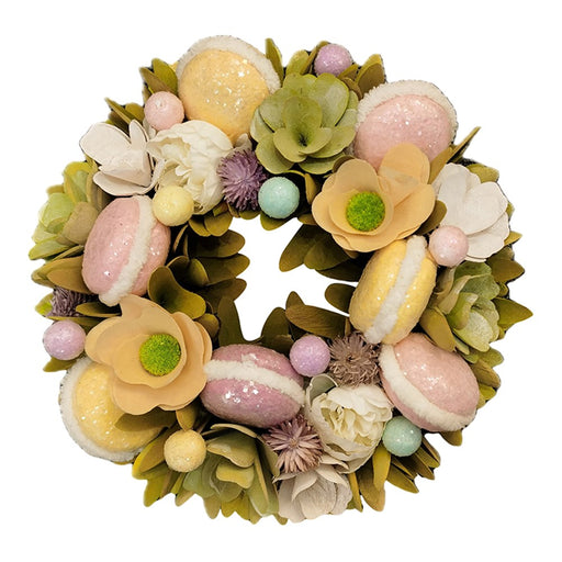 Wreath decorated with faux macaroons