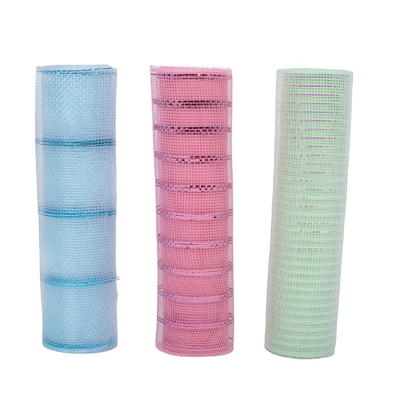 Assorted pastel decomesh rolls for Easter crafts