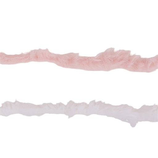 Fluffy pink and white textured ribbon