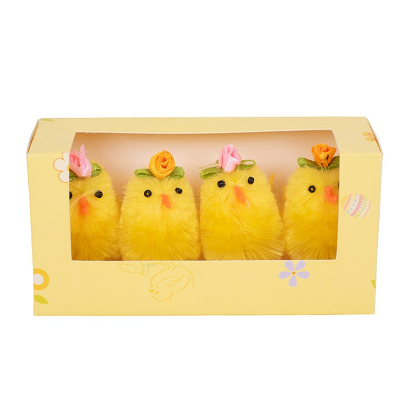 Small chicks with floral clips