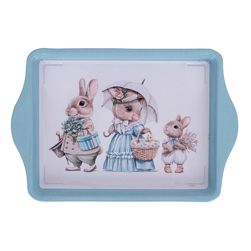 Small metal tray with vintage Easter design