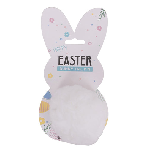 White fluffy pin-on bunny tail