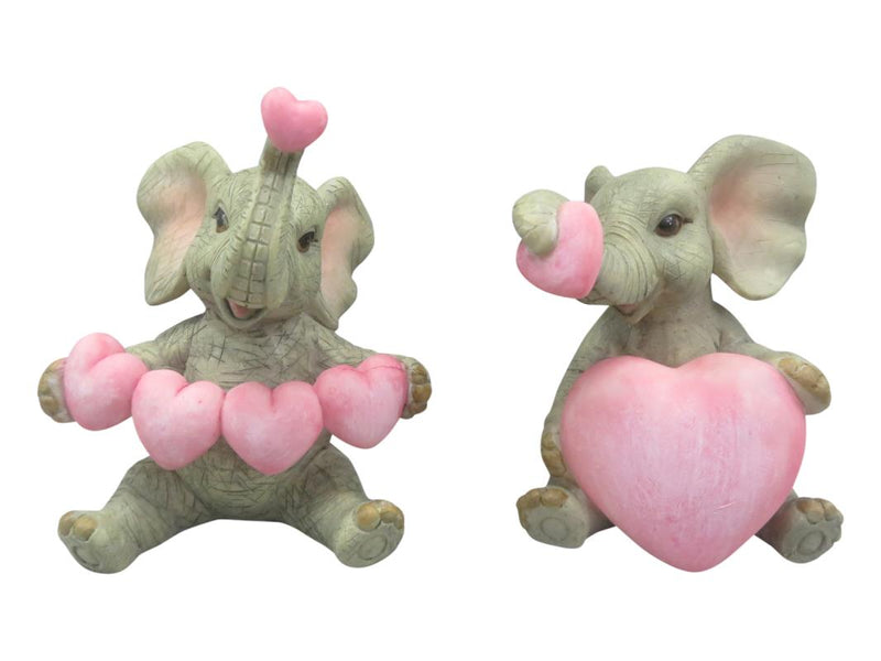 Sitting Elephant withLove Hearts 2 Assorted 11cm