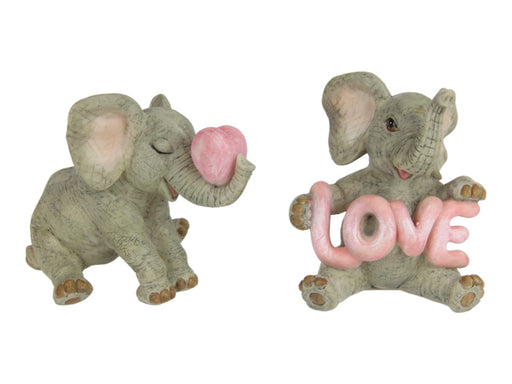 Sitting Elephant withLove Hearts 2 Assorted 9cm