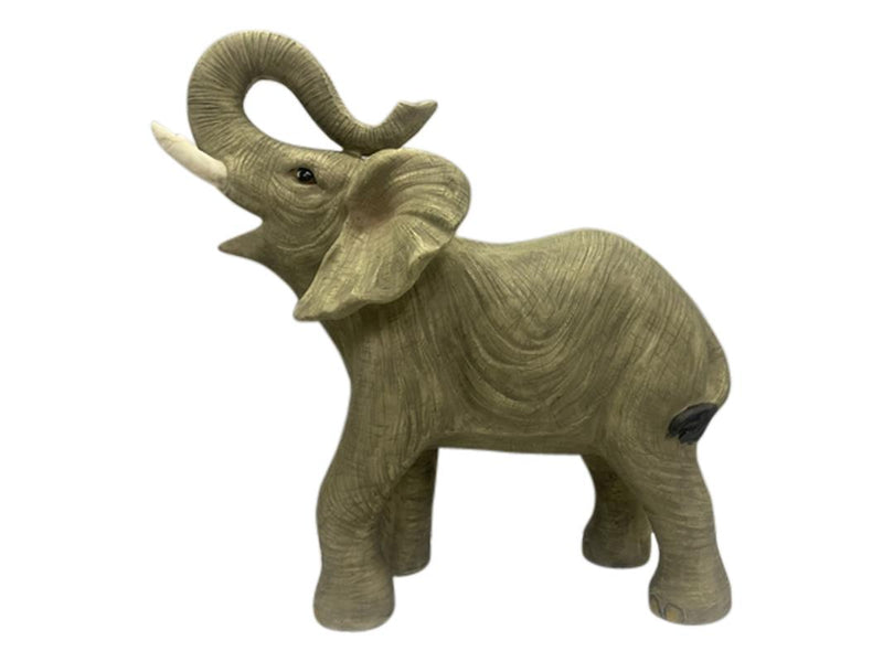Standing elephant ornament with trunk raised