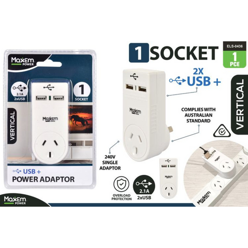 Power Adaptor w/2x2.5A Amp USB