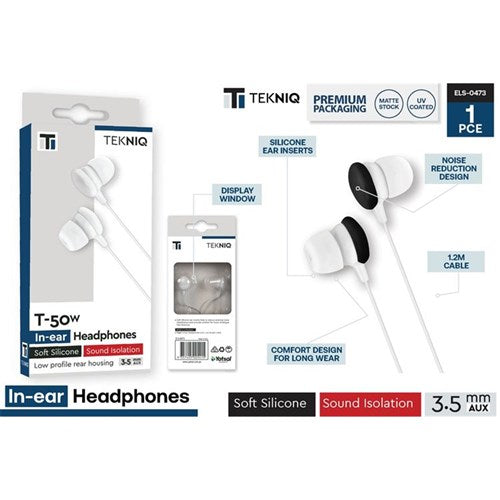 Wired in-ear headphones