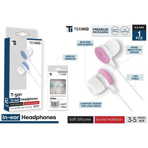 Assorted colour wired earbuds