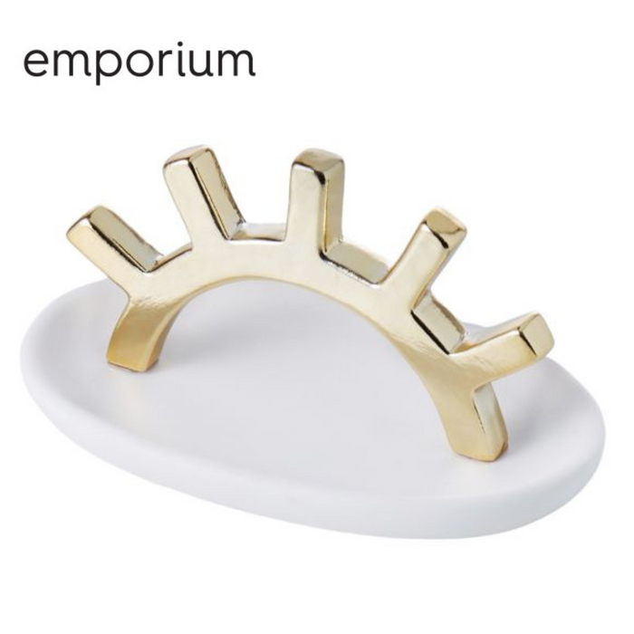 Emporium Crown Trinket Plate Gold/White