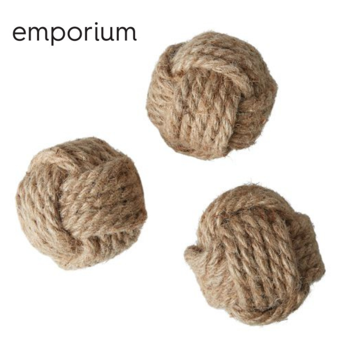 Emporium Jute Balls Set/3 Natural 6x6x6cm