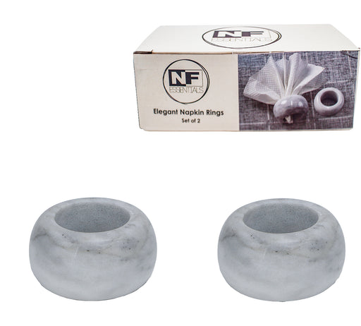 Gifts Ornamental And Figurines S/2 Napkin Rings 5X3Marble