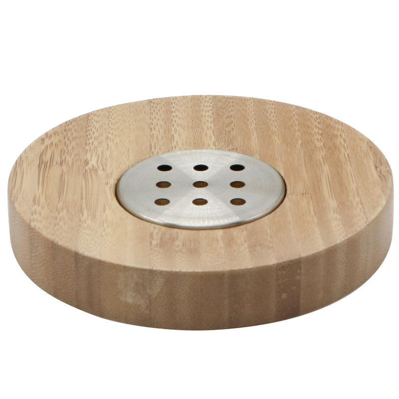 Cosmetics Bathroom Round Soap Dish 13X2 Bamboo