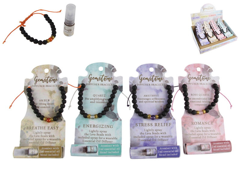 ESSENTIAL OIL GEMSTONE DIFFUSER BRACELET