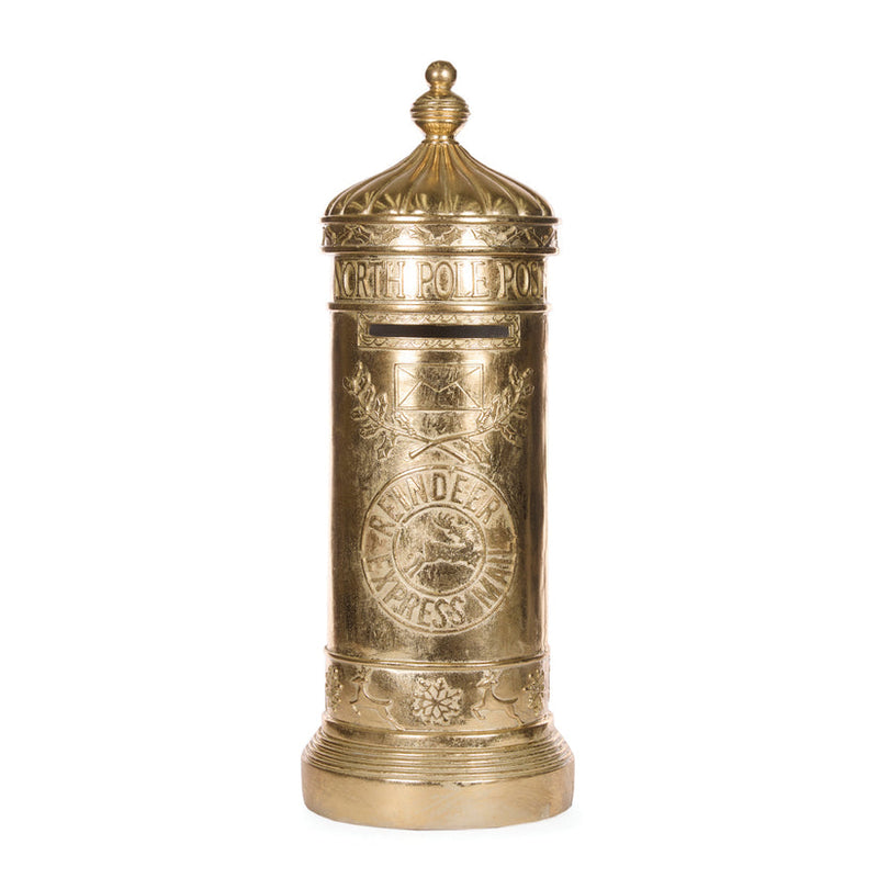 Gilded Santa Christmas mailbox decoration 77cm