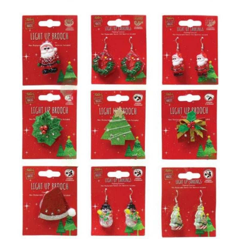 Earrings Brooch Light-Up Mix Assorted