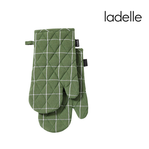 Ronis Ladelle Eco Check Green Oven Mitten 2pk