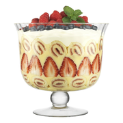 Ecology Trifle Bowl 21.5cm Classic Fluted – clear pedestal glass trifle bowl for layered desserts and entertaining