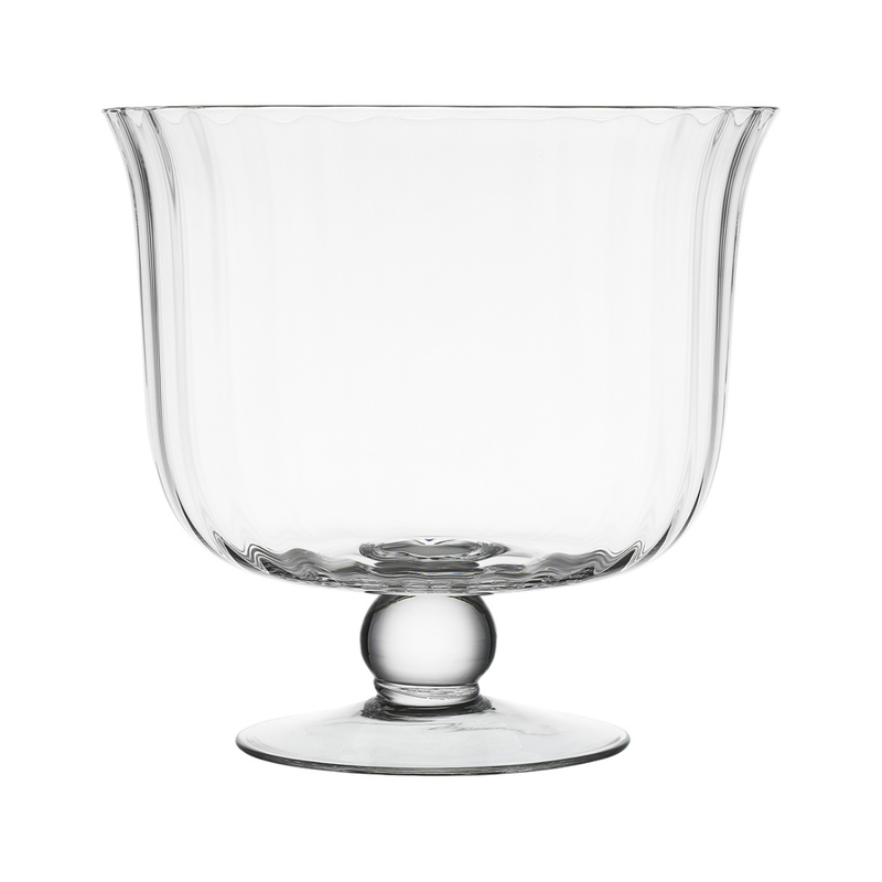 Ecology Trifle Bowl 21.5cm Classic Fluted – clear pedestal glass trifle bowl for layered desserts and entertaining