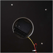 Eddison black round wall clock with exposed gears and Roman numerals, 45cm