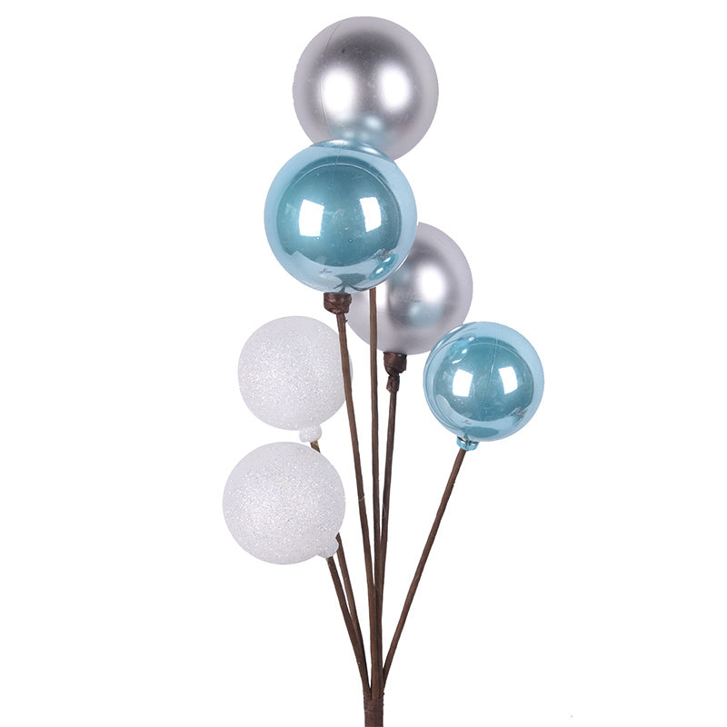 Ronis Edelweiss Bauble Cluster 40cm