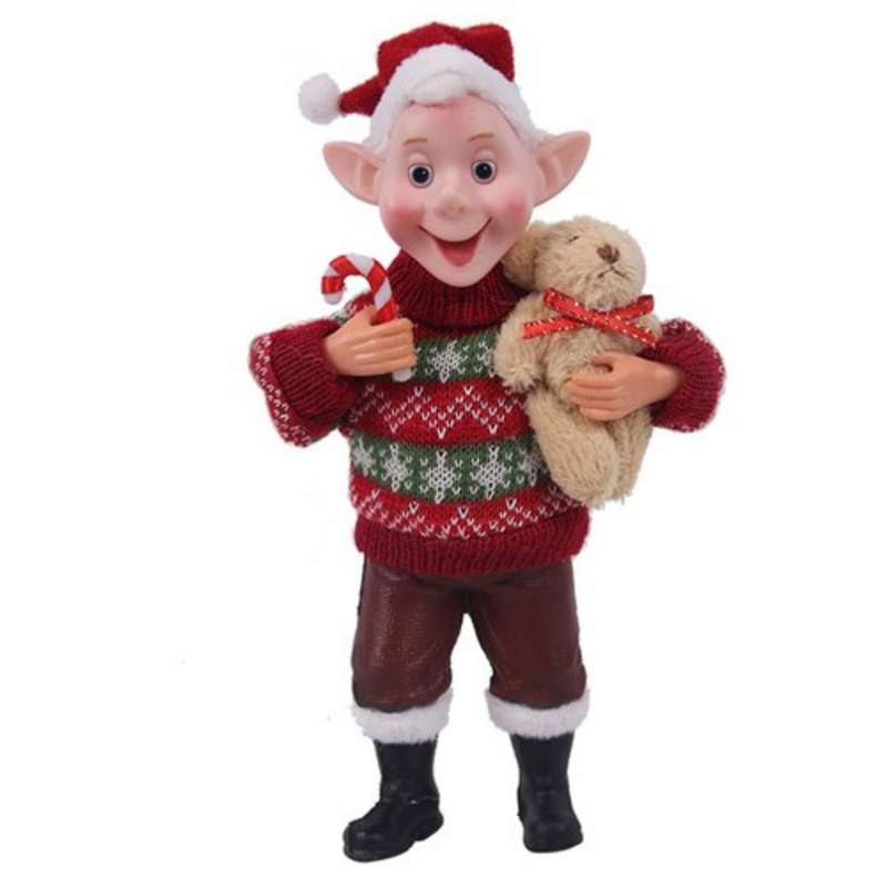 Ronis Elf with Teddy Bear 20cm