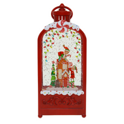 Christmas print of elf holding candy cane and lantern – thumbnail